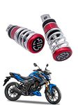 Miwings Stylish Heavy Duty Aluminium Spring Coil Bike Foot Pegs Foot Rest peds For Honda Hornet 2.0 (Set of 2, Red)