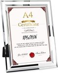 Ray & Chow A4 Glass Certificate Photo Picture Frame For Wedding Photos,Family Photos,Certificates and Home Decoration - Portrait or Landscape Display
