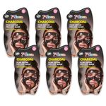 7th Heaven Charcoal Peel Off Face Mask with Salicylic Acid, Pack of 6 - Pore Refine - Oily and Blemish Prone Skin