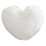 MorroMorn Fluffy Heart Throw Pillows, Shaggy Decorative Pillow for Sofa Couch Bed, Cute Room Decor Gifts for Women Girls Kids - Decorations for Valentines Day Mothers Day Christmas (White)