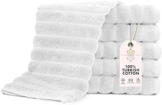 Classic Turkish Towels CTT Luxurious 100% Turkish Cotton Washcloths 6 Pack, Highly Absorbent & Quick Dry, Face Towels Wash Cloths for Hotel, Spa & Gym | 13"x13" (Platinum)