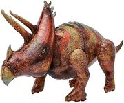 Party Port 46 Triceratops Giant Dinosaur Inflatable Foil Balloon For Animals, Theme Pool Decorations Birthday Toy Gift Kids Adults-1 Pcs Brown