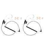 3.5mm Listen Only Earpiece Acoustic Tube Receive Only Headset with One Pair Earmolds for Two-Way Radios for Speaker Mic of Motorola Kenwood Baofeng etc Police Security and Law Enforcement Use 2Pcs