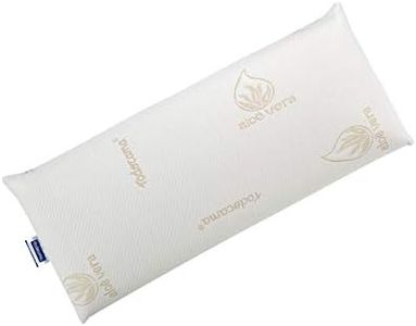 Todocama - Almohada viscoelástica, Antiácaros y Antibacterias. Núcleo Compacto. Doble Funda con Cremallera. Tejido Aloe Vera. Termorregulable adaptabilidad al Cuello. (75 cm)