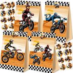 24pcs Dirt Bike Party Bags Motorcycle Birthday Party Supplies Dirt Bike Party Favors Motorcycle Birthday Decorations Dirt Bike Candy Gift Bags for Kids