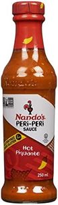 Nando's Hot Peri Peri Sauce, Hot Sauce, Flavourful, Gluten Free, Vegetarian, Keto Friendly, 250ml