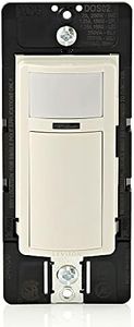 Leviton Motion Sensor Light Switch, Motion Activated, Auto-On/Auto-Off or Manual-On, 2A, No Neutral Wire Required, Single Pole, DOS02-1LT, Light Almond
