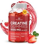 RM Creatine Gummies 5000mg MAX - 90 Gummies, 1 month supply (Strawberry Flavour) - Creatine Monohydrate - Pre workout Gym Supplement for Men & Women - Vegan & Gluten Free