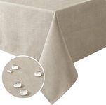 H.VERSAILTEX Linen Textured Table Cloths Rectangle 54 x 70 Inch Premium Solid Tablecloth Spill-Proof Waterproof Table Cover for Dining Buffet Feature Extra Soft and Thick Fabric Wrinkle Free, Taupe