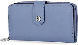 Nautica Be Shore Womens Wallet RFID Blocking Zip Around Clutch, Marine