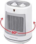 Russell Hobbs 2000W/2KW Electric Heater in White PTC Ceramic Space Heater, Portable Oscillating 2 Heat Settings Overheat Protection, Adjustable Thermostat 20m2 Room Size RHFH1008, 2 Year Guarantee