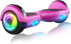 SISIGAD Scooters for Kids Ages 7-12, with Built-in Bluetooth Speaker and 6.5" Colorful Lights Wheels, Safety Certified Self Balancing Scooter (Purple)
