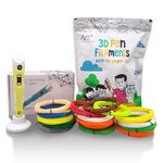 NFIL3D Pen Kit for Kids | 3D Pen Starter Kit – Includes 3Pcs Filament 5Meter Each & 1Pcs Cable, 1Pcs Stand, 1Pcs Pen with (6Pcs Multicolor Filament 5meter Each in Pouch) (Yellow)