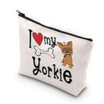 PLITI Yorkie Gift Yorkshire Terrier Puppy Dog Lover Cosmetic Makeup Bag Yorkie Love Gift Yorkie Mom Gift (I Love YorkieU)