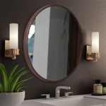 Quality Glass Wall Mirror Metal Frame Round Wall Mirror for Bathroom, Living Room, Vanity Decorative Wall Mirror Wall Mounted (18X18 Inches) - Copper