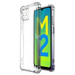 Amazon Brand - Solimo Mobile Cover for Samsung Galaxy M12 / A12 / F12 (Soft & Shockproof Back Case with inbuilt Cushioned Edges), Transparent