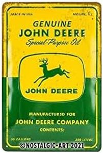 Nostalgic-Art Plaque Vintage, John Deere – Special Oil – Idée de Cadeau pour Fans de tracteurs, en métal, Design Retro pour la décoration, 20 x 30 cm