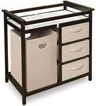 Badger Basket Modern Changing Table with Hamper/3 Baskets, Espresso