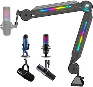 RGB Microphone Boom Arm, TONOR Gaming Mic Stand Streaming Mic Arm for Gamer Discord Youtuber Recording Microphone Arm Compatible with HyperX Quadcast Blue Yeti SM7B MV7 Rode Razer mini T90