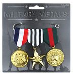 HENBRANDT Set of 3 Military Medals Army Fancy Dress Costume Prop Accessories