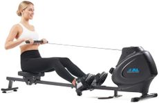 JLL Magnetic Rowing Machine for Home Gym, 16 Adjustable Resistance Levels, Quiet Workout, Compact Foldable Rower with Transport Wheels, Full Body Exercise Equipment with Free SunnyFit APP