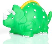 H&W Triceratops Piggy Bank, Large Dinosaur Money Bank, Shatterproof First Coin Bank & Birthday Gift Kids Boys Girls Home Decoration（Green）