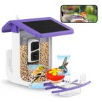 Bird Feeder Camera, K&F Concept Solar Battery Powered Wireless Bird Watching Camera, Smart Bird Feeder with Camera, Auto Capture Bird Video & Notify Detected Birds, Ideal Gift for Bird Lover