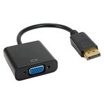 ikis - DisplayPort (DP) to VGA Adapter, Gold-Plated Display Port to VGA Adapter (Male to Female) Compatible with Computer, Desktop, Laptop, PC, Monitor, Projector, HDTV - Black