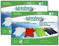 Usolve New Eco-Friendly Laundry Detergent Strips (2 Pack Unscented, Up to 200 Loads), Ultra Concentrated. More Convenient than Pods, Pacs, Liquids or Powders. Total 100 Count