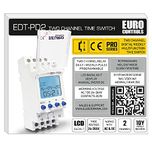 EuroControls Euro Controls EDT-PD2 German Tech - 2 Independent Channel Timer - 24 to 265 V AC/DC - LCD Backlit - 80 Programs Daily/Weekly/Pulse/Holiday modes - Electronic Timer Switch relay