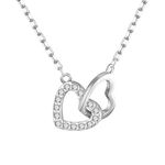 Philip Jones Heart Link Necklace Created with Zircondia® Crystals