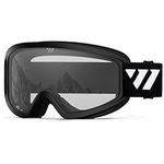 WISTON Ski Goggles - OTG Snow/Snowboard Goggles for Men, Women & Youth - 100% UV Protection (Black Frame/Clear Lens)