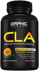 ORPHIC NUTRITION CLA Safflower Oil Supplement - Made with Safflower Oil - 780mg Non-Stimulant Conjugated Linoleic Acid for Men & Women* to Support Weight Loss Efforts and Metabolism* - 60 Softgels