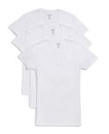 2(x)ist Men's Cotton Slim Fit Deep V Neck T-Shirt Multipack, White, Medium