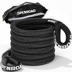 OPENROAD Kinetic Recovery Rope,Towing Straps, 36000 Lbs (1in x 30ft Black) Tow Rope Extreme Duty 35% Elasticity Energy Offroad Snatch Strap, Vehicle Recovery Kit for Jeep Car ATV UTV SUV Truck