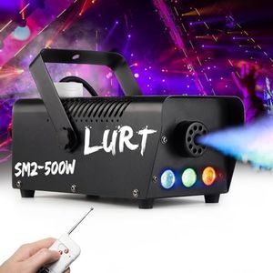 Fog Machine Auto Smoke Machine LURT LED Light 500W Mini Wireless Remote Control Mode Portable for Parties Outdoor Halloween,Wedding Stage Effect Indoor Disco and Disinfection 2500CFM Fuse Protection