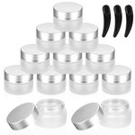 Pack of 12 empty cream jars, 20ml cosmetic jar, cosmetic jar, refillable cream jar container, travel cosmetic jar with lid for cosmetic creams lotions nail art beads - silver cover (silver)