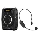 M801 Bluetooth 5.0 Voice Amplifier for Teachers - 20W Wireless PA System with UHF Headset Mic, 15Hr Battery, IPX6 Waterproof for Tour Guide & Outdoor, Crystal Clear Sound to Save Your Voice