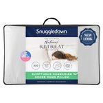 Snuggledown Hungarian Goose Down Pillows 2 Pack - Soft Support Front Sleeper Pillows for Neck Pain Relief - 100% Jacquard Cotton Cover, Hypoallergenic, UK Standard Size (48cm x 74cm)