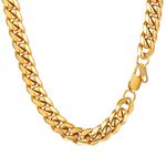 PROSTEEL Gold Chain Curb Mens 6mm 46CM Chunky Gold Cuban Chain Rapper Necklace friend Gift