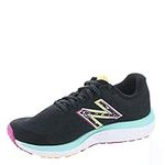 New Balance Women's Fresh Foam 680 V7 Running Shoe, Black/Surf/Lemonade, 6 UK