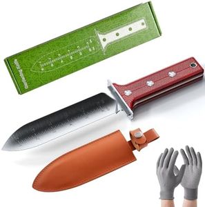 AKAKD Gardening Hori Hori Garden Knife - Gardening Knife,Soil Knife, Serrated Side Weeding Knife,Digging Knife,Garden Knives with Sheath,Full Tang Hori Hori Knife
