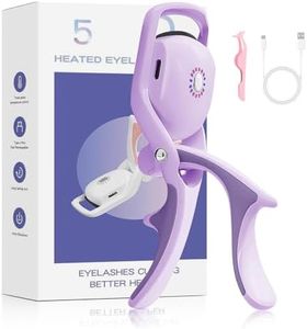 TOP G Heated Eyelash Curlers Type-c USB Rechargeable with Comb Electric Heated lash Curler 8s Fast Heating 24hr Long Lasting Lash Lift 3 Modes and Sensing Heating Silicone(Purple)