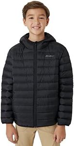 Eddie Bauer Boys' Jacket - CirrusLite Weather Resistant Down Coat for Boys - Insulated Quilted Bubble Puffer (3-20), Size 18-20, Black