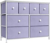 Sorbus Fabric Dresser for Kids Bedroom - Chest of 8 Drawers, Storage Tower, Clothing Organizer, for Closet, for Playroom, for Nursery, Steel Frame, Fabric Bins - Knob Handle (Pastel Purple)