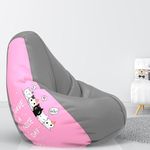 ComfyBean Bag with Beans Filled XL- Official: Jack & Mayers Bean Bags - for Kids - Max User Height : 4 Ft. - Weight : 30 Kgs(Model: Have a Nice Day - Pink Grey)