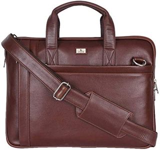 K London Sleek & Compact Light Brown Vegan Leather Handmade Men Women Unisex Laptop Bag MacBook Cross Over Shoulder Messenger Bag Office Bag(1808_Light_BRN)