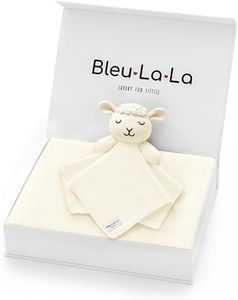 Bleu La La Baby Gift Set - Organic Cotton Newborn Blanket Essentials, Thoughtful Baby Shower & New Baby Gift for Boys & Girls (Lovey - Sheep - Cream)