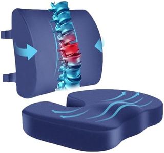Chair Cushion and Back Support for Office,Memory Foam Lumbar Support for Chair,Car,Back Support with Breathable Cover,Adjustable Straps,for Relieve Pain of Back,Lumbar,Tailbone and Sciatic Nerv