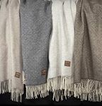 Eikei Wool Throw Blanket Geo Diamond Pattern Oversized Couch Throw Blanket Fringe Trim Soft Merino Woolen Afghan Minimalist Style Lightweight Machine Washable (Light Grey, 55Wx78L)